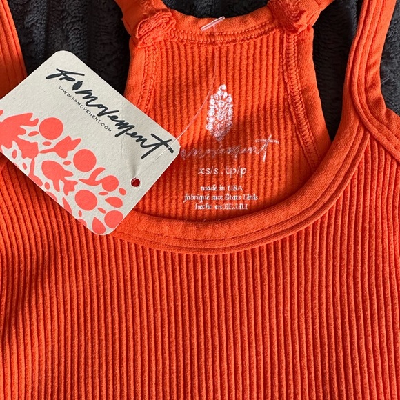 Free People Happiness Runs Crop Tank - Size XS/S - NWT - Ribbed Tank - Orange - Picture 2 of 4